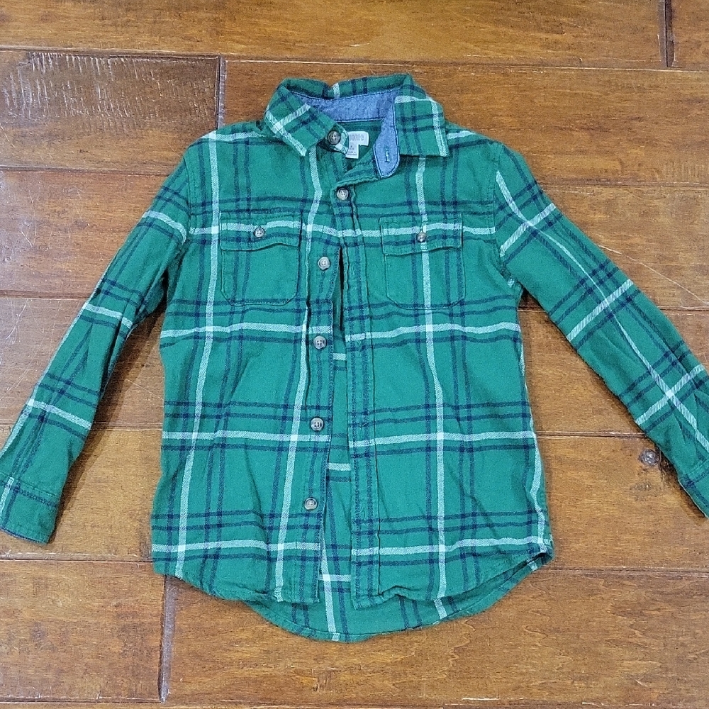 Green Plaid Kids Shirt
